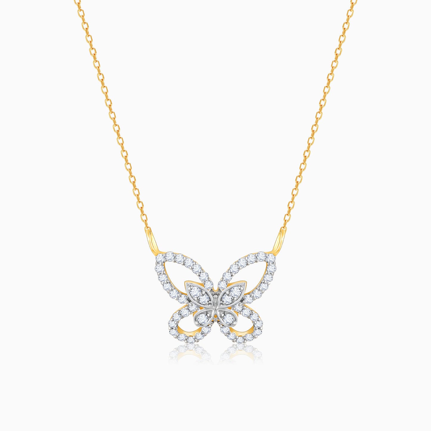 Gold Captivating Butterfly Diamond Necklace