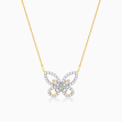 Gold Captivating Butterfly Diamond Necklace