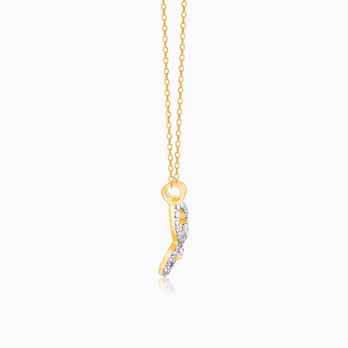 Gold Captivating Butterfly Diamond Necklace