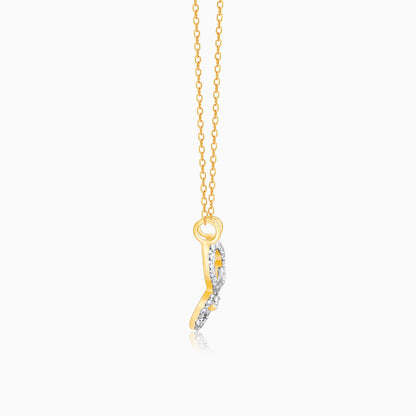 Gold Captivating Butterfly Diamond Necklace