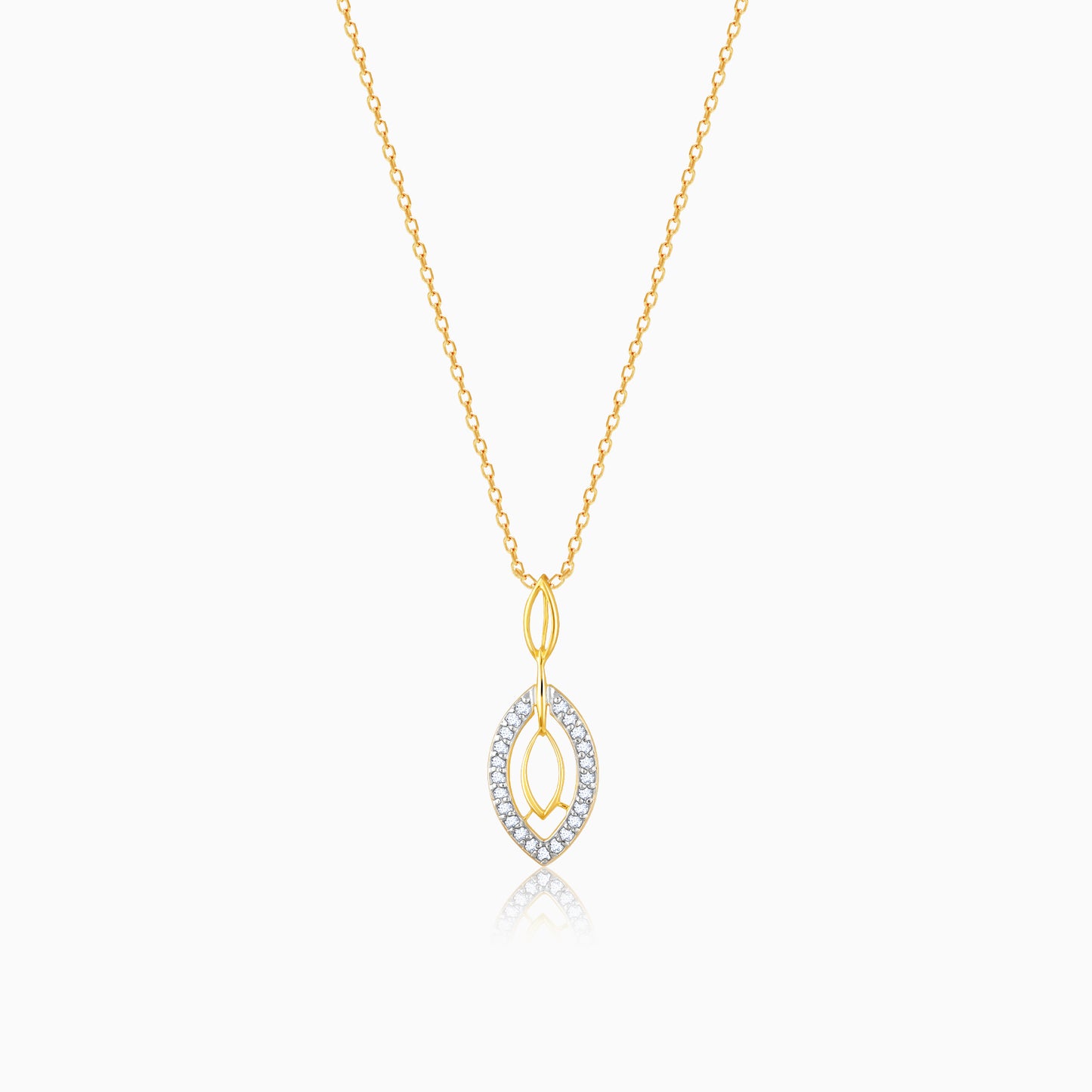 Gold Petal Glow Diamond Pendant