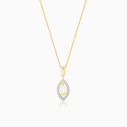 Gold Petal Glow Diamond Pendant