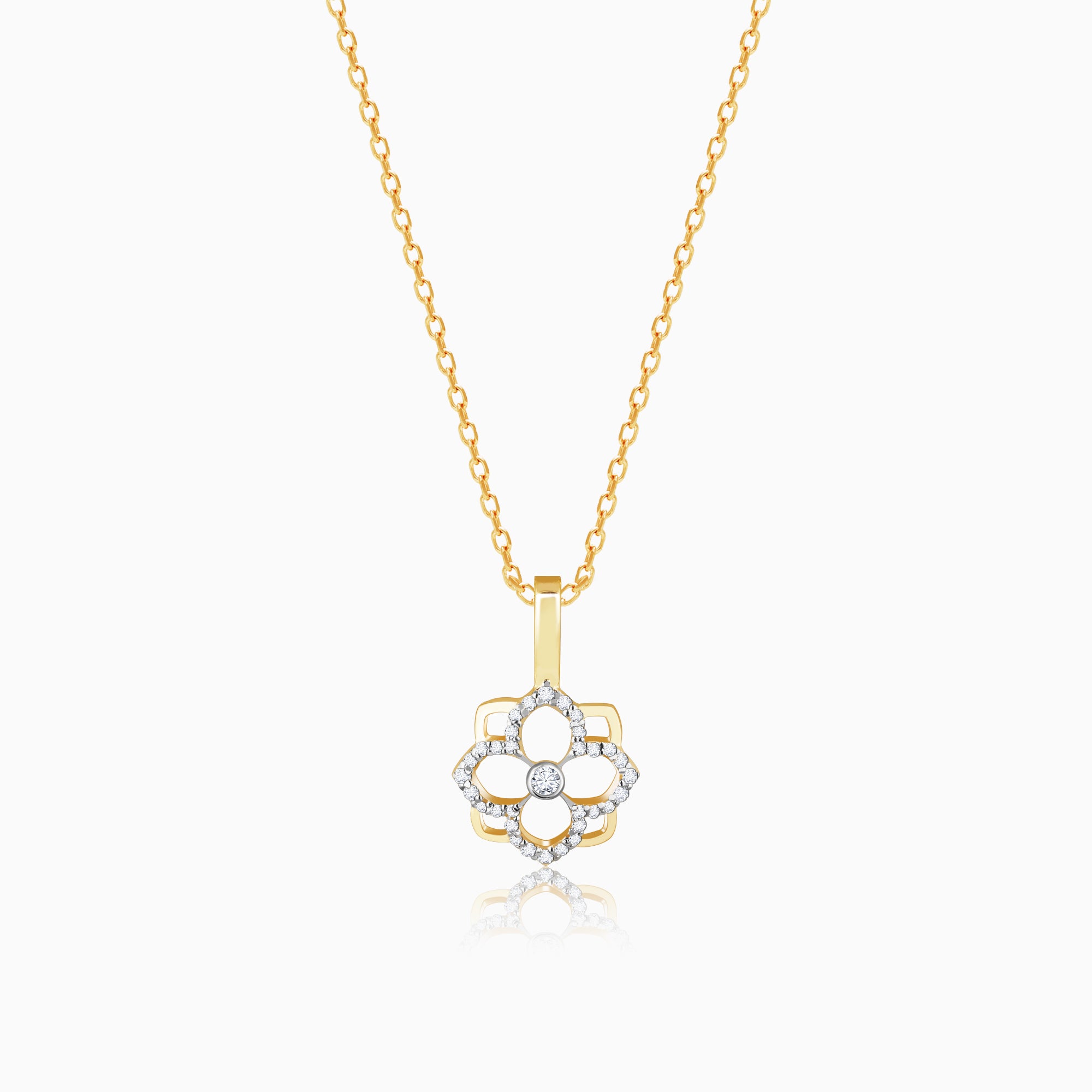 Lab Grown Diamond Flower Petal Pendant Necklace – Noémie