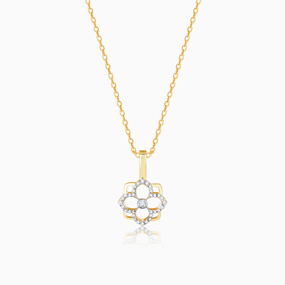 Gold Gracious Flower Diamond Pendant