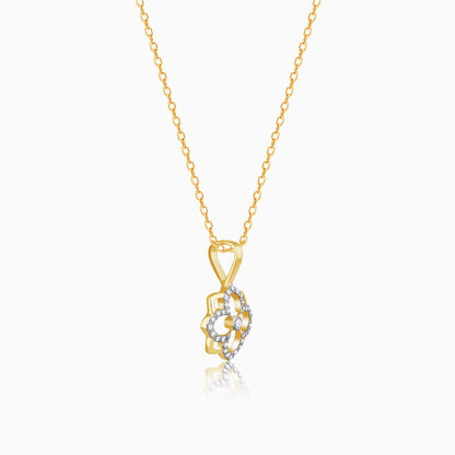 Gold Gracious Flower Diamond Pendant