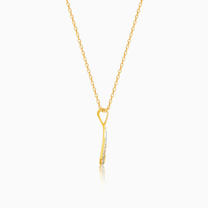 Gold Leafy Glamour Diamond Pendant