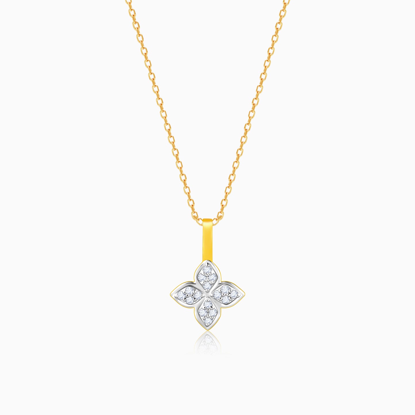 Gold Floral Diamond Pendant