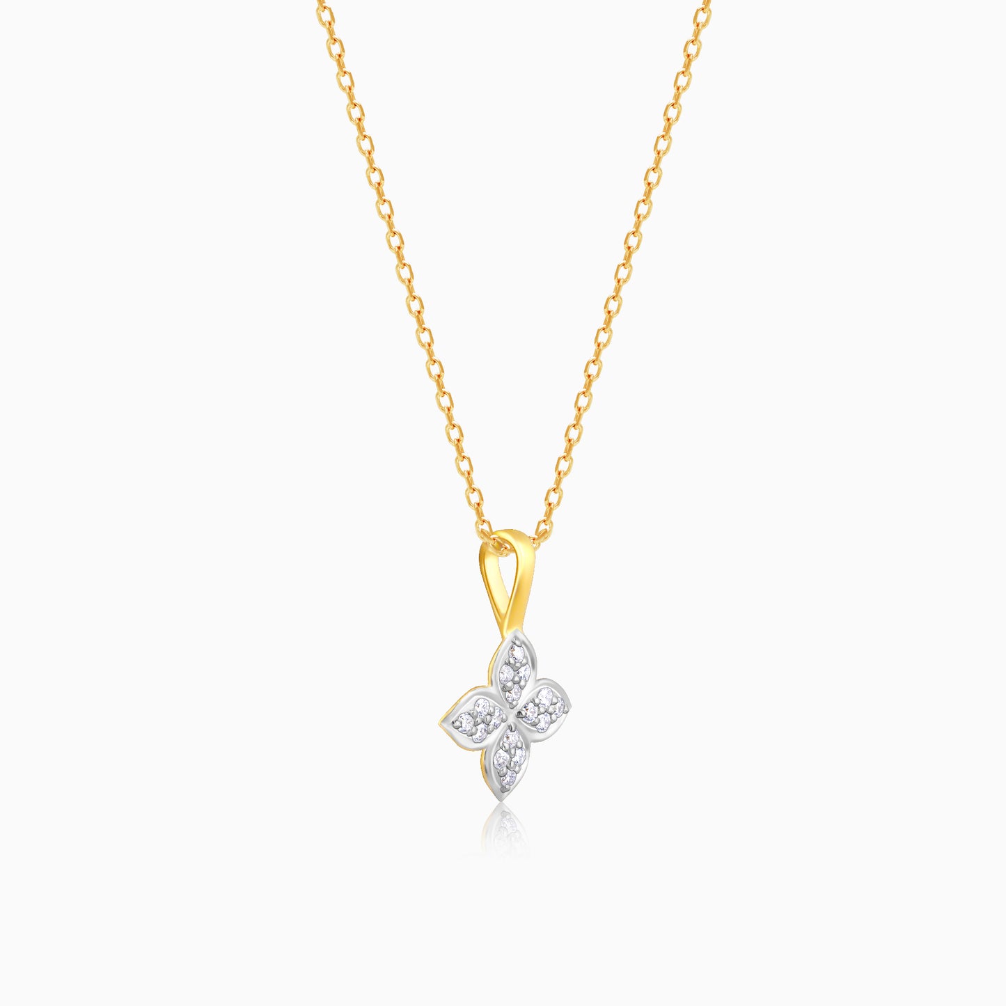 Gold Floral Diamond Pendant