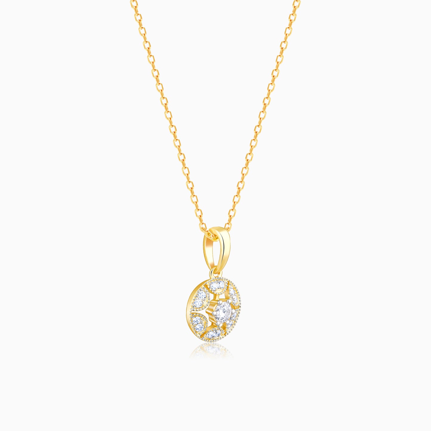 Gold Circle Of Brilliance Diamond Pendant