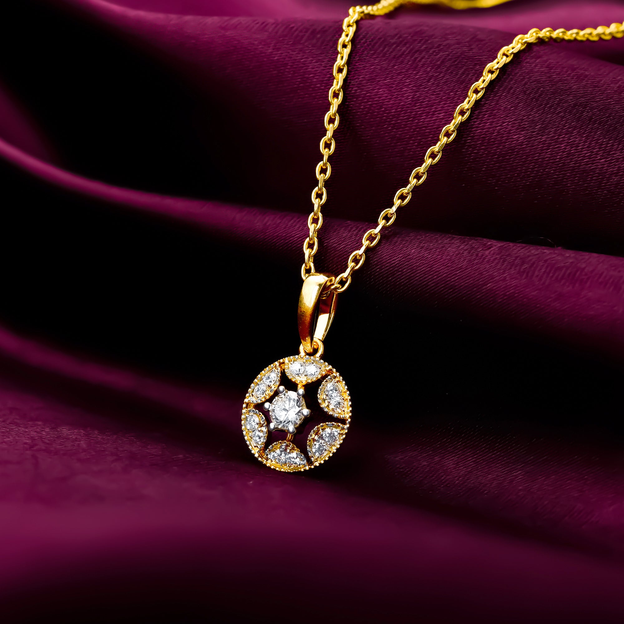 Buy Gold Circle Of Brilliance Lab Diamond Pendant at Best Price GIVA Jewellery