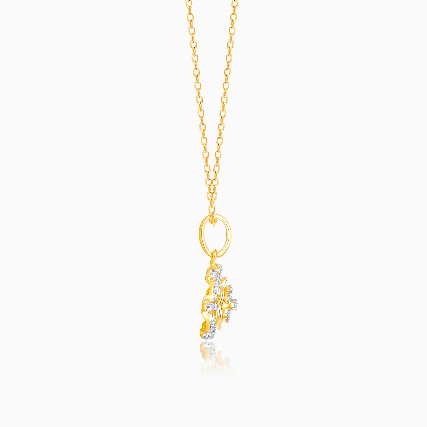 Gold Floral Glory Diamond Pendant