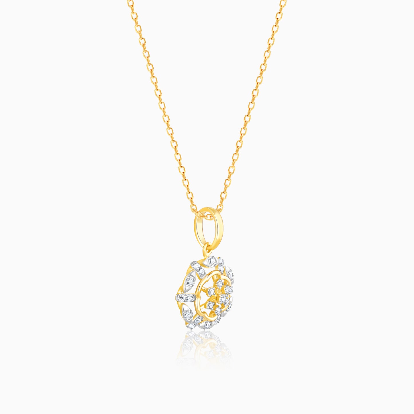 Gold Floral Glory Diamond Pendant