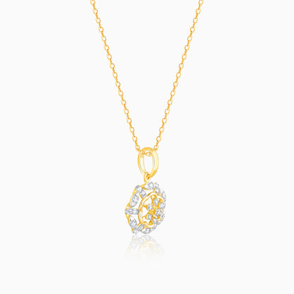 Gold Floral Glory Diamond Pendant