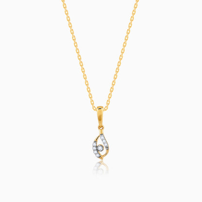 Gold Captivating Droplet Diamond Pendant