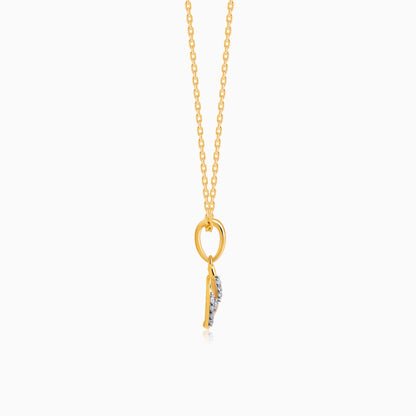 Gold Captivating Droplet Diamond Pendant