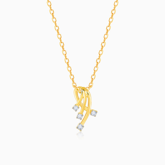 Gold Star-Trail Diamond Pendant