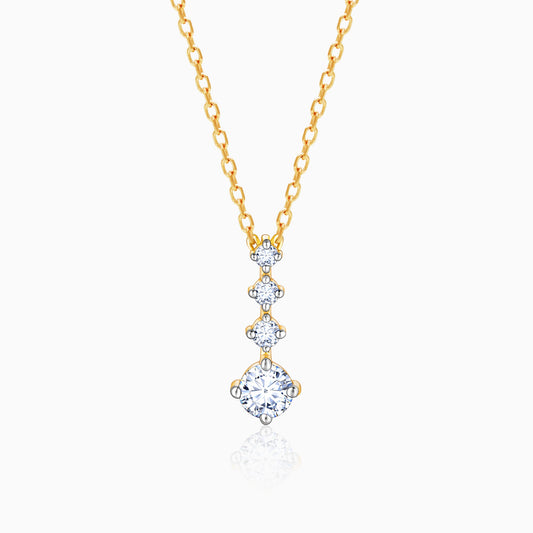 Gold Quartet Drop Diamond Pendant