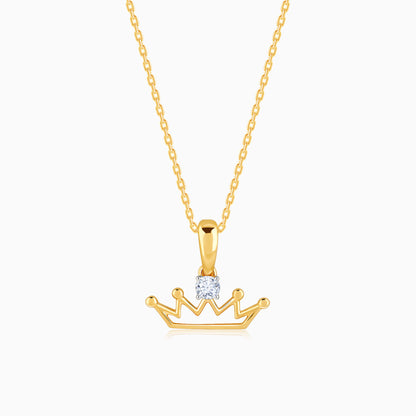 Gold Crown Glory Diamond Pendant