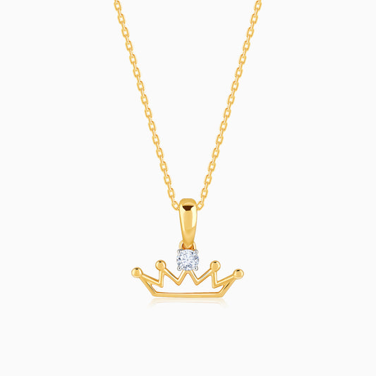 Gold Crown Glory Diamond Pendant