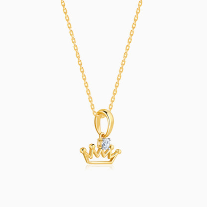 Gold Crown Glory Diamond Pendant