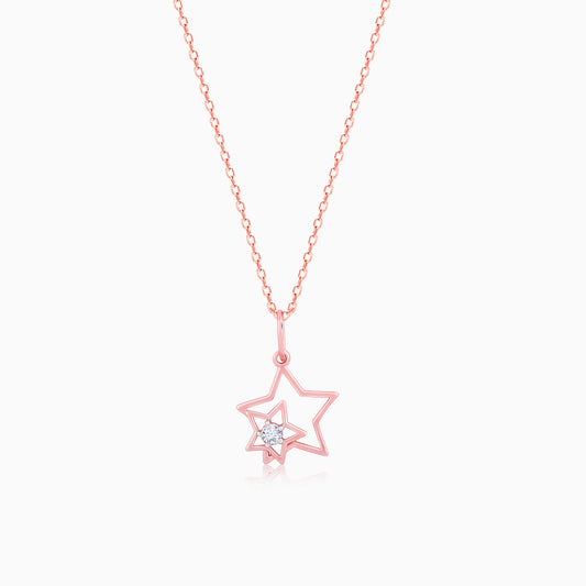 Rose Gold Starry Diamond Pendant