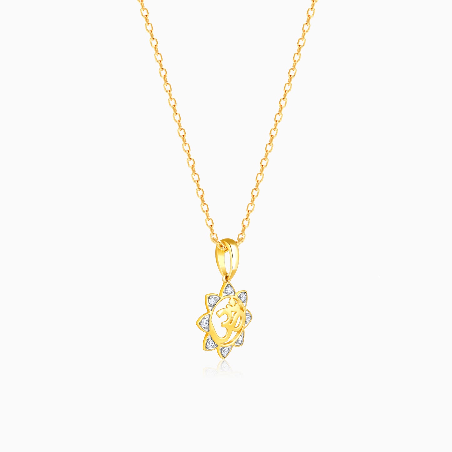 Gold Radiant Om Diamond Pendant