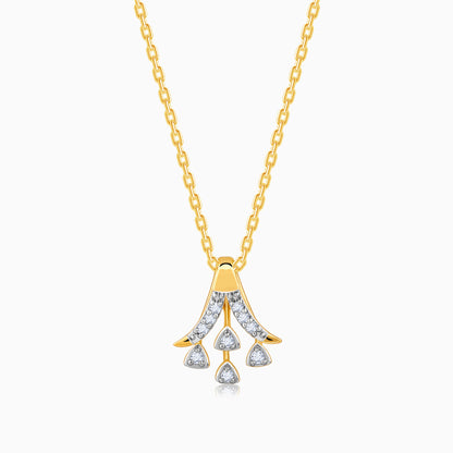 Gold Sparkle On Diamond Pendant