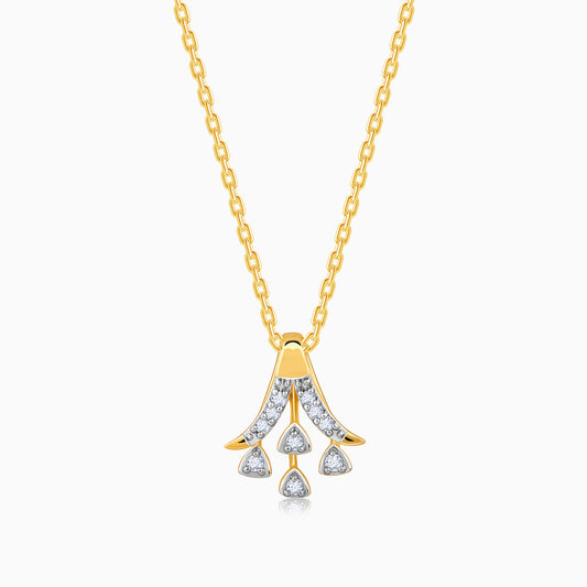 Gold Sparkle On Diamond Pendant