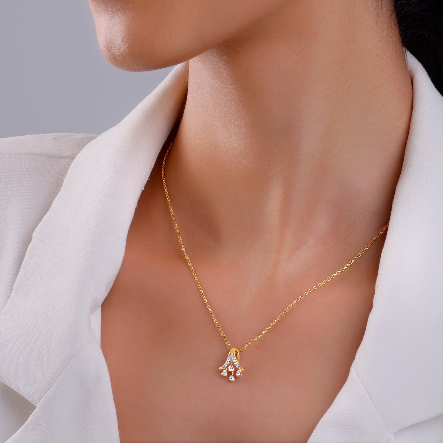 Gold Sparkle On Diamond Pendant