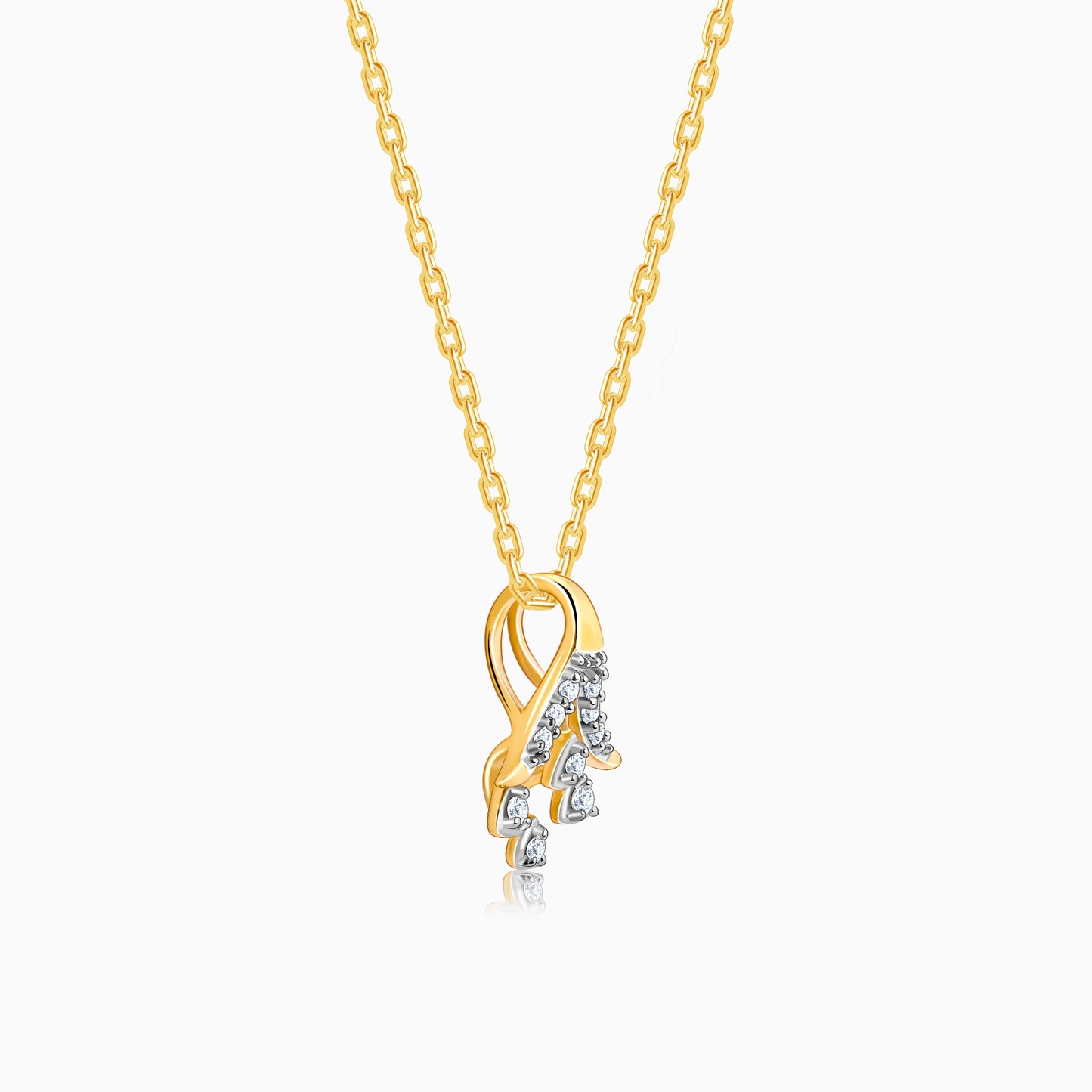 Gold Sparkle On Diamond Pendant