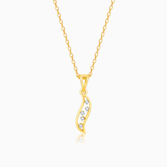 Gold Bright Flame Diamond Pendant