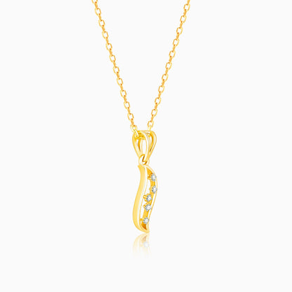 Gold Bright Flame Diamond Pendant