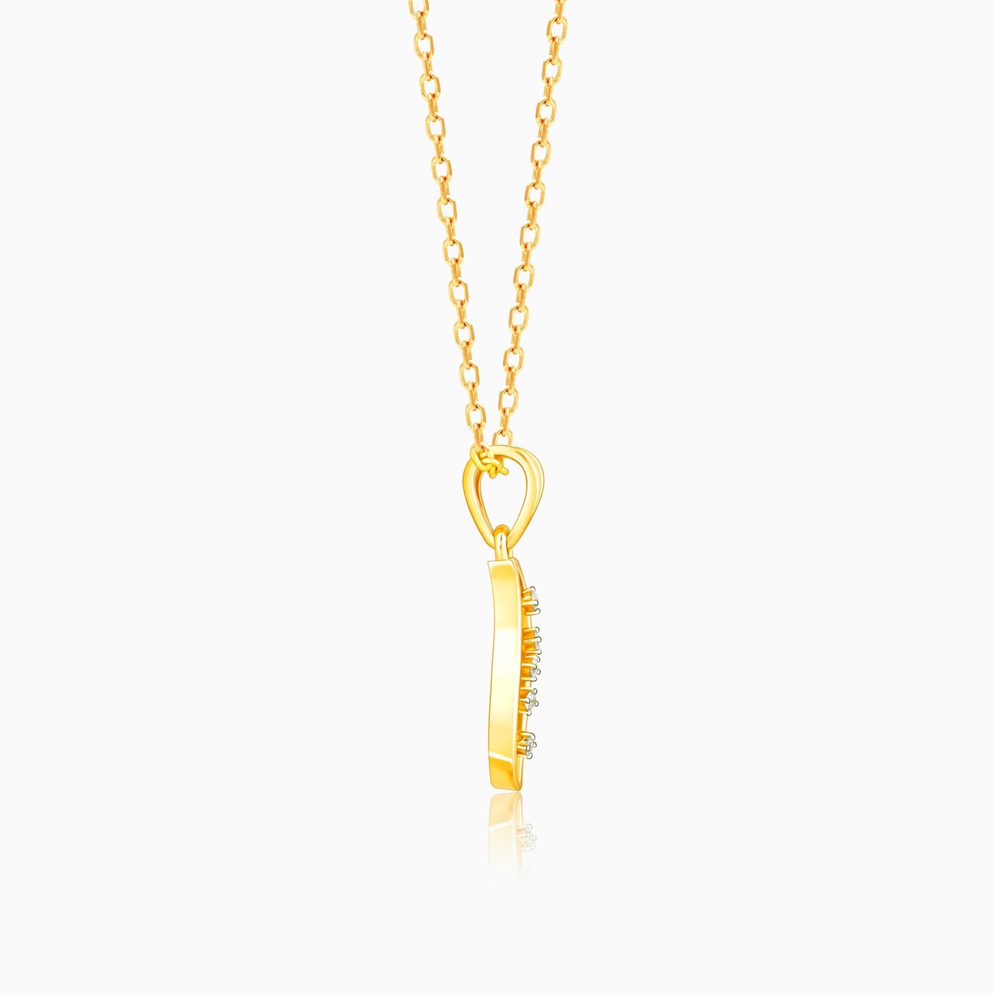 Gold Bright Flame Diamond Pendant