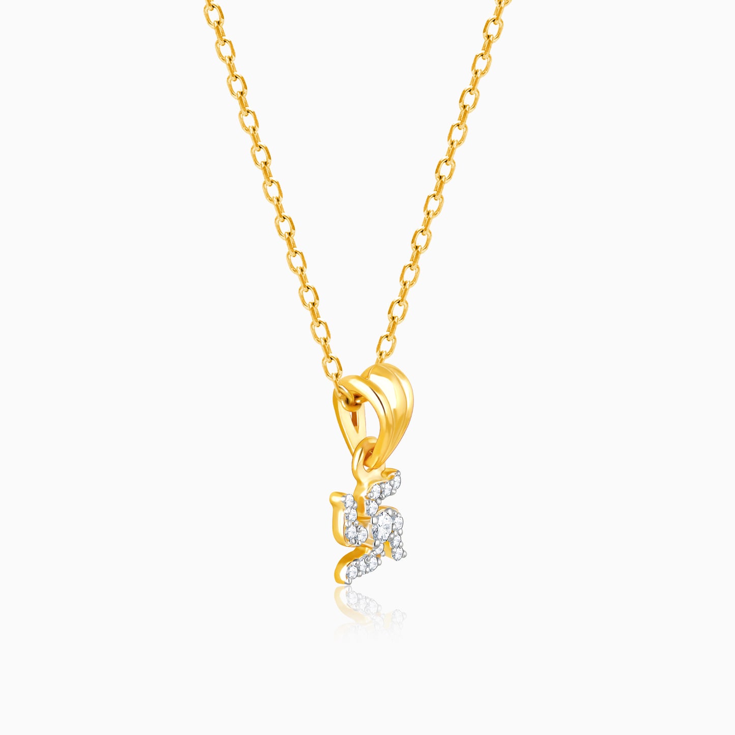 Gold Swastik Diamond Pendant