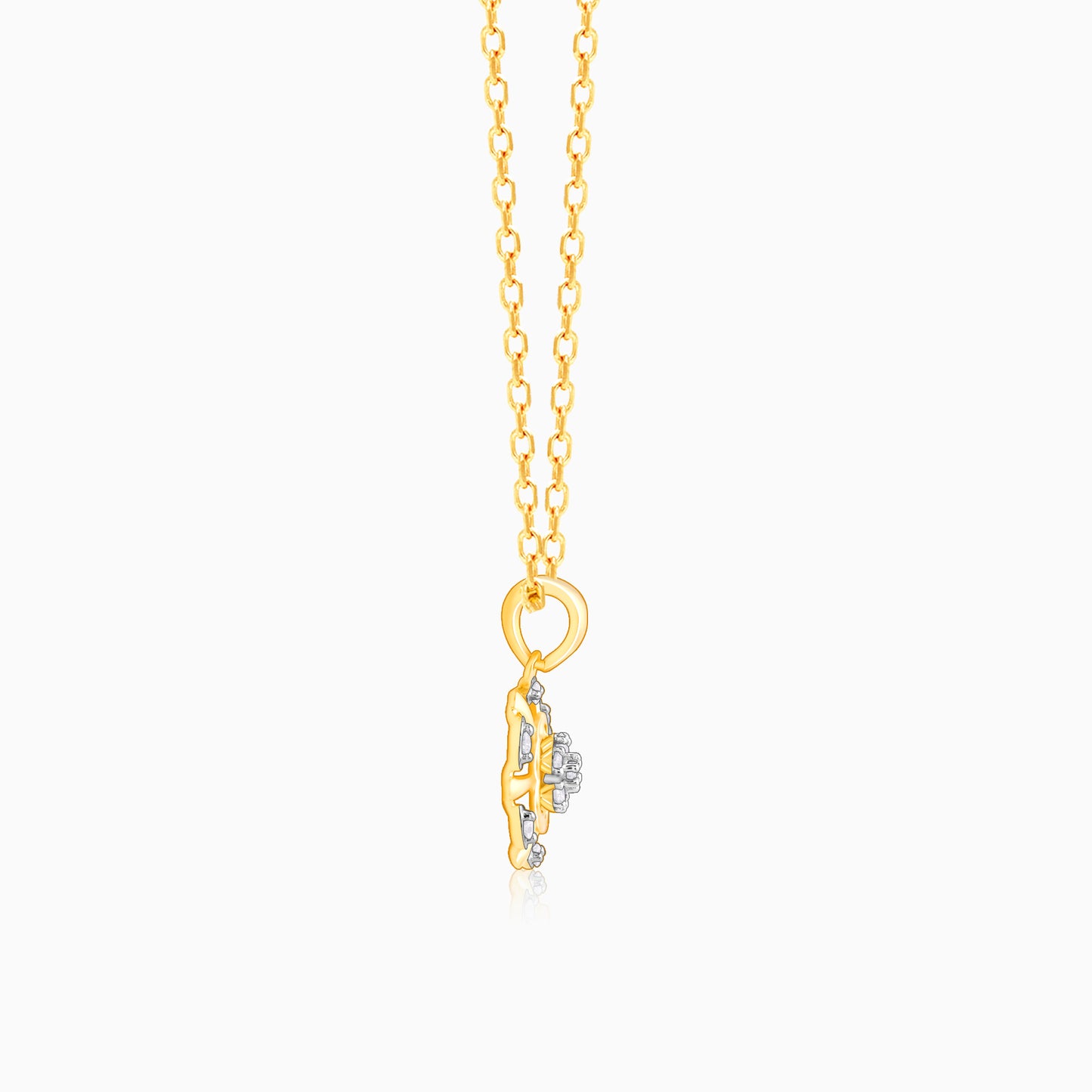 Gold and Diamond Floral Pendant