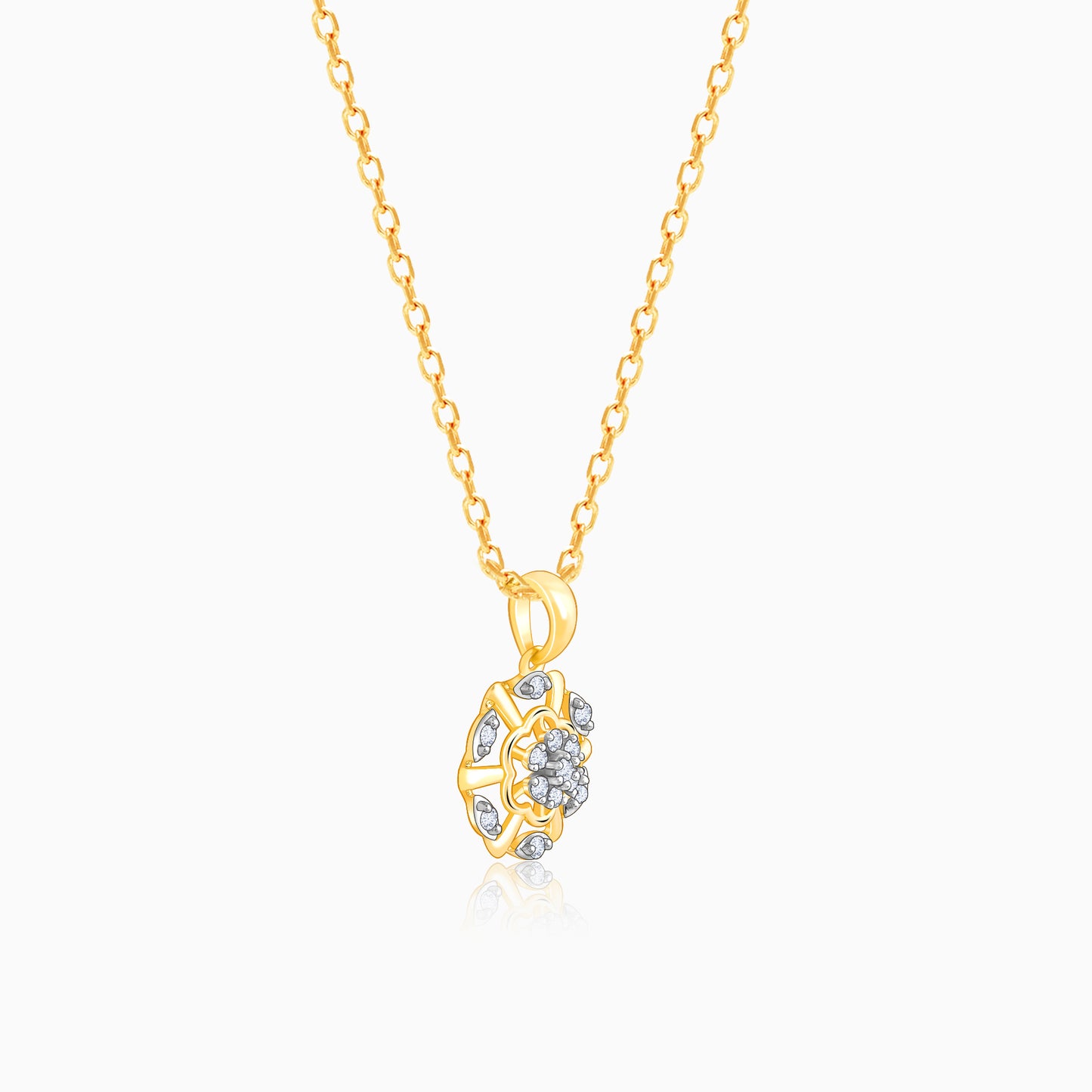 Gold and Diamond Floral Pendant