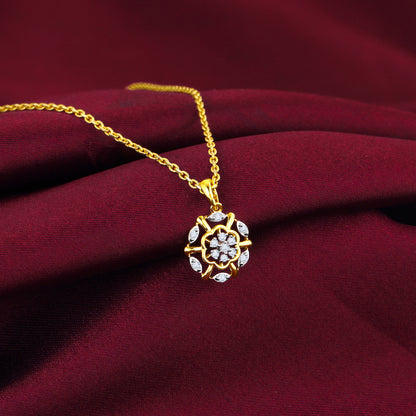 Gold and Diamond Floral Pendant