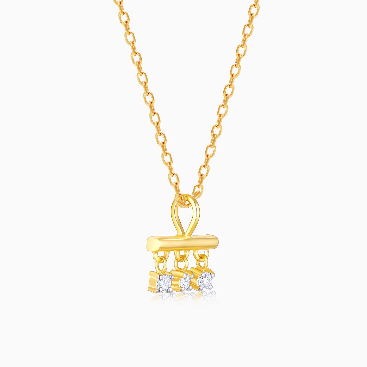 Gold Triple Jewel Diamond Pendant