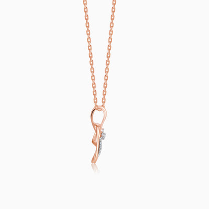 Rose Gold Floral Bud Diamond Pendant