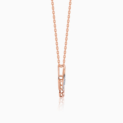 Rose Gold Musical Note Diamond Pendant