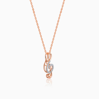 Rose Gold Musical Note Diamond Pendant