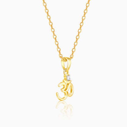 Gold Om Bliss Diamond Pendant