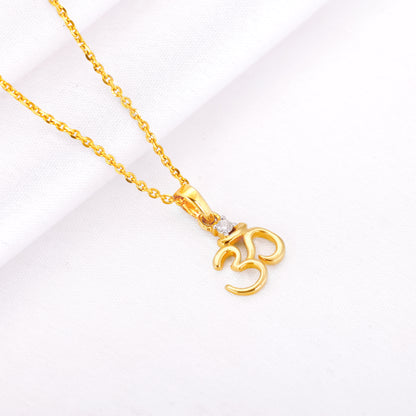 Gold Om Bliss Diamond Pendant