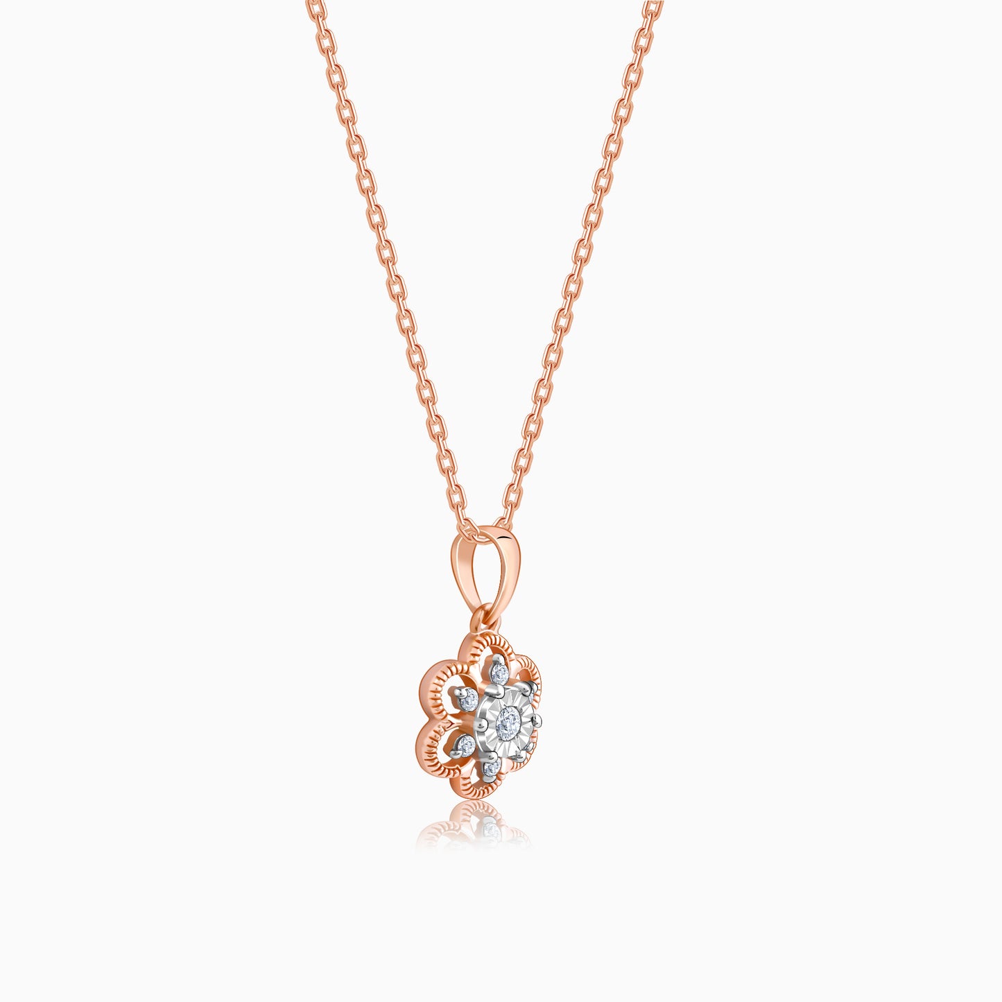 Rose Gold Blume Diamond Pendant