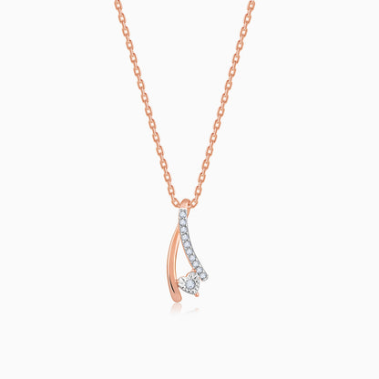 Rose Gold Holding Heart Diamond Pendant