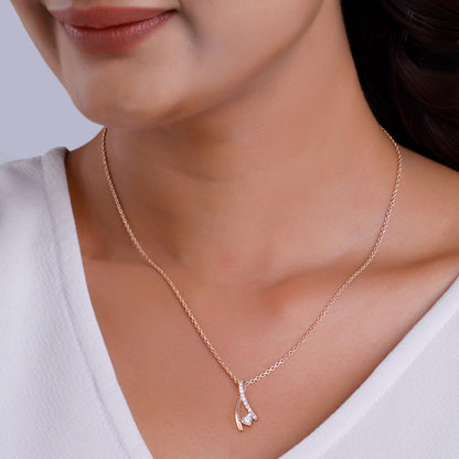 Rose Gold Holding Heart Diamond Pendant