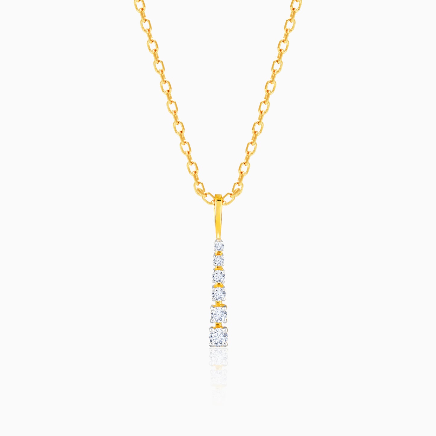 Gold Towering Glitter Diamond Pendant