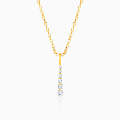 Gold Towering Glitter Diamond Pendant