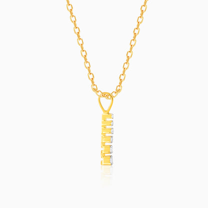 Gold Towering Glitter Diamond Pendant