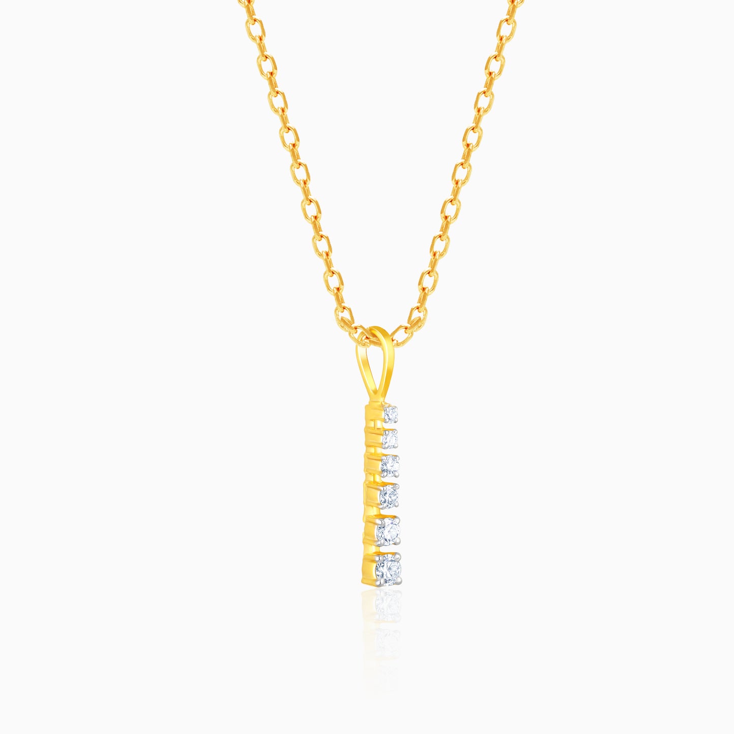 Gold Towering Glitter Diamond Pendant